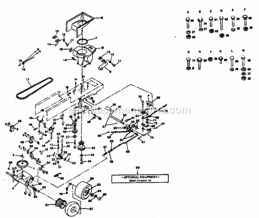 Page C Diagram and Parts List for 917254331  Craftsman Lawn Tractor