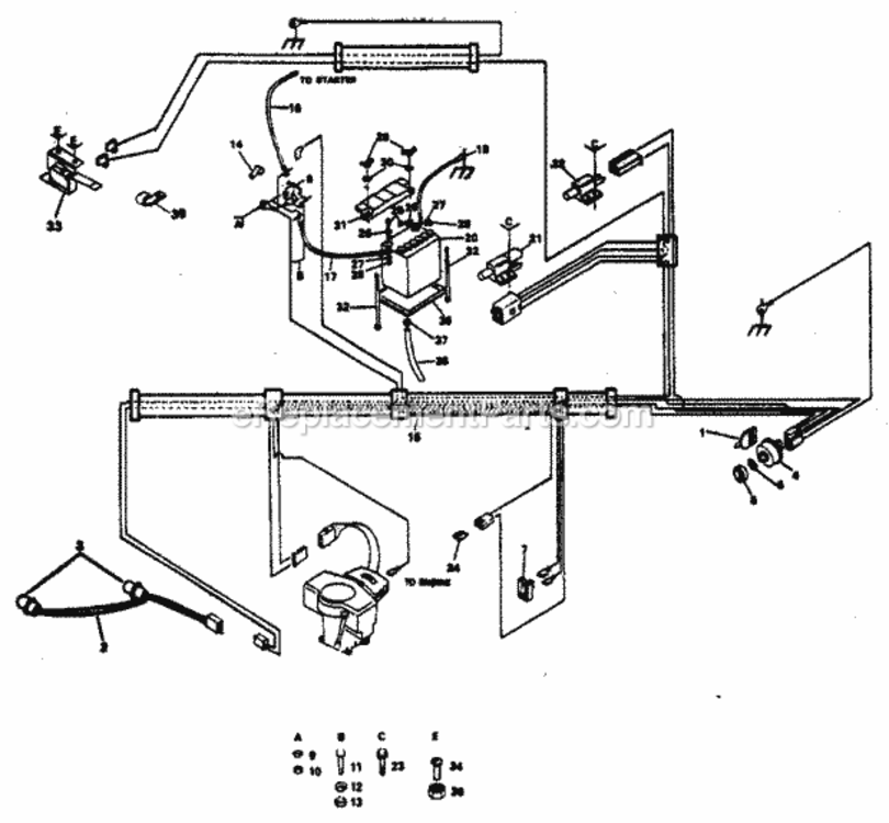 Page A Diagram and Parts List for 917254332  Craftsman Lawn Tractor