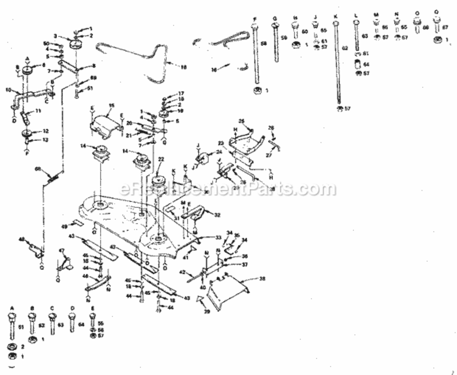 Page F Diagram and Parts List for 917254350  Craftsman Lawn Tractor
