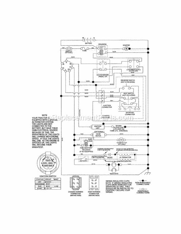Page K Diagram and Parts List for 917254351  Craftsman Lawn Tractor