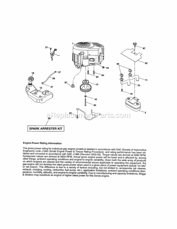 Page D Diagram and Parts List for 917254351  Craftsman Lawn Tractor