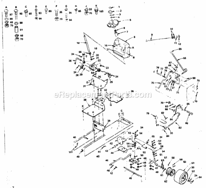 Page D Diagram and Parts List for 917254361  Craftsman Lawn Tractor