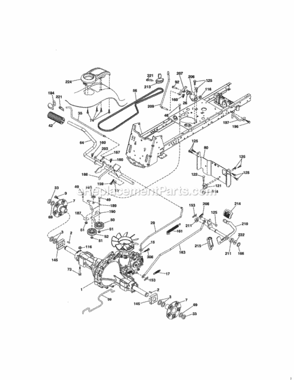 Page C Diagram and Parts List for 917254362  Craftsman Lawn Tractor