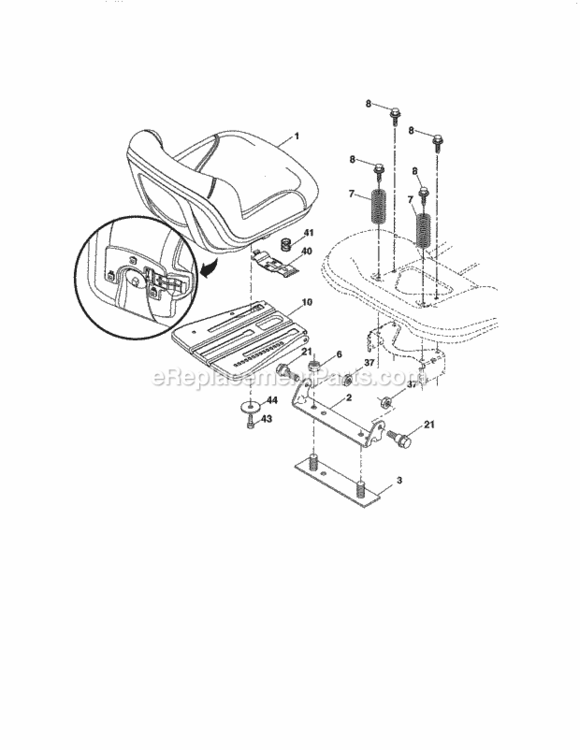 Page H Diagram and Parts List for 917254362  Craftsman Lawn Tractor