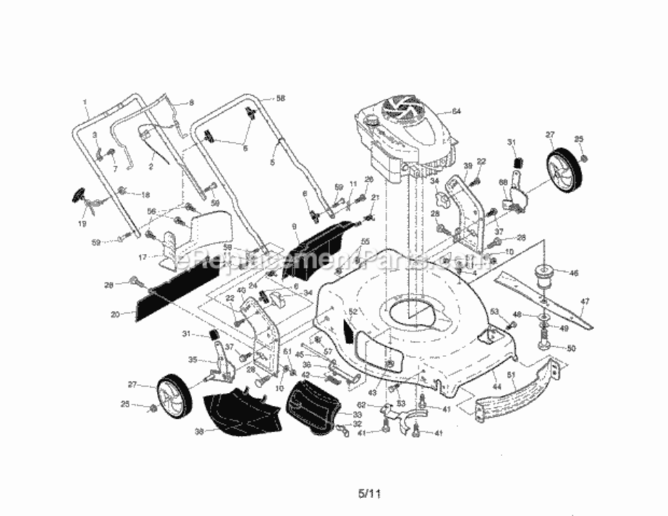 Page A Diagram and Parts List for 917254380  Craftsman Lawn Mower