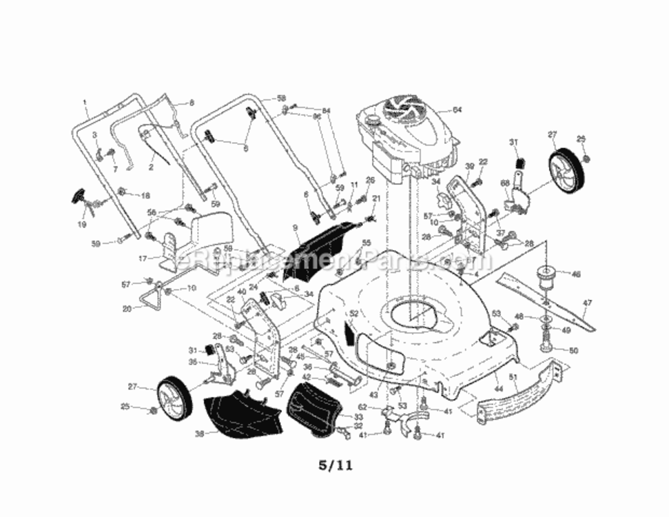 Page A Diagram and Parts List for 917254381  Craftsman Lawn Mower