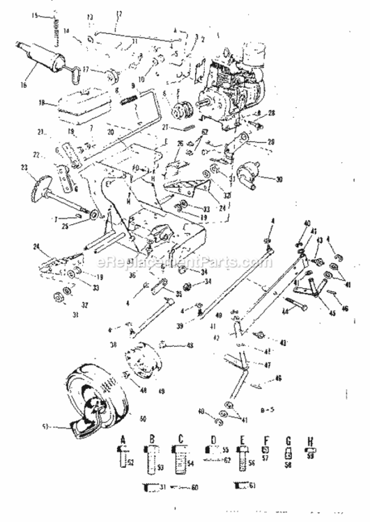 Page B Diagram and Parts List for 91725440  Craftsman Lawn Tractor