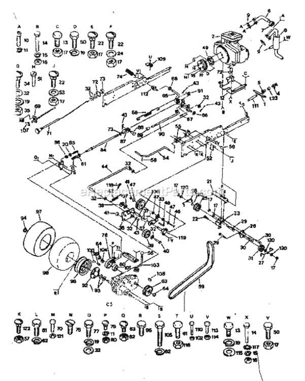 Page C Diagram and Parts List for 917254410  Craftsman Lawn Tractor