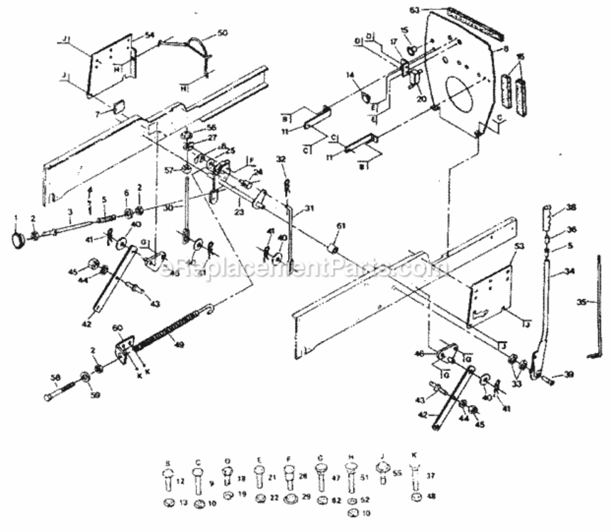 Page E Diagram and Parts List for 917254410  Craftsman Lawn Tractor