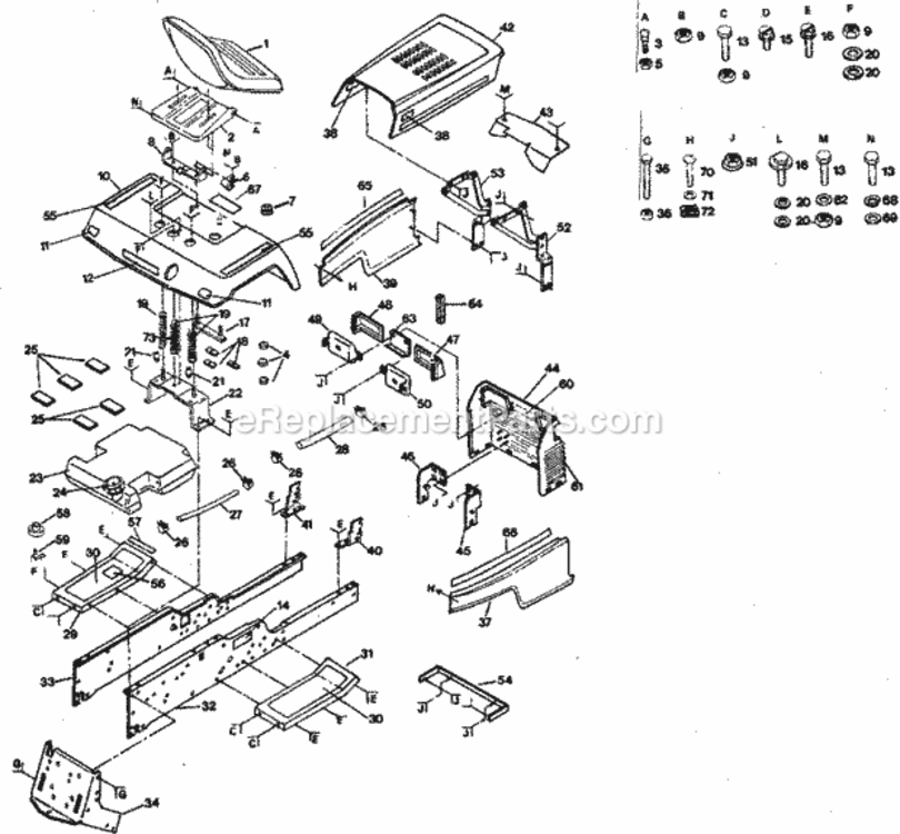 Page B Diagram and Parts List for 917254412  Craftsman Lawn Tractor