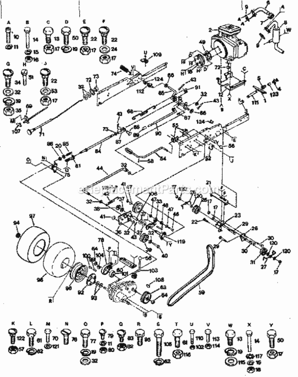 Page C Diagram and Parts List for 917254412  Craftsman Lawn Tractor