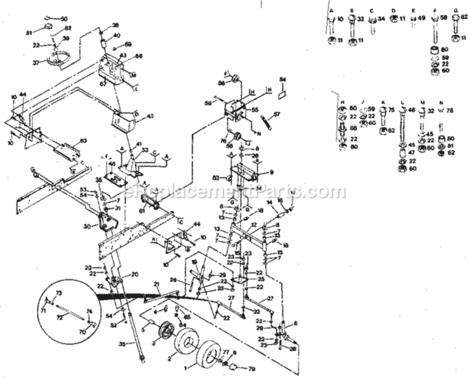 Page D Diagram and Parts List for 917254412  Craftsman Lawn Tractor