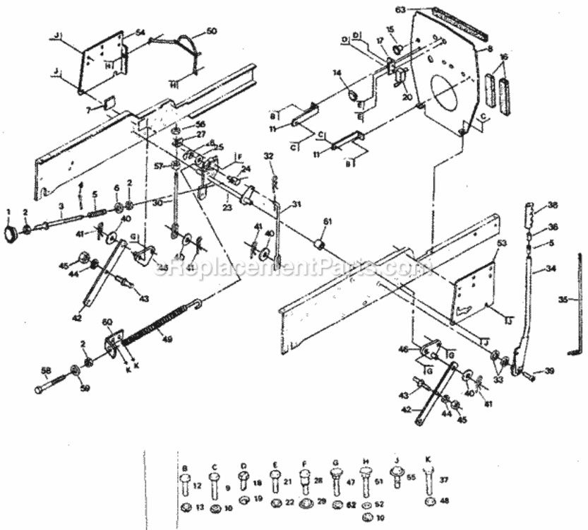 Page E Diagram and Parts List for 917254412  Craftsman Lawn Tractor