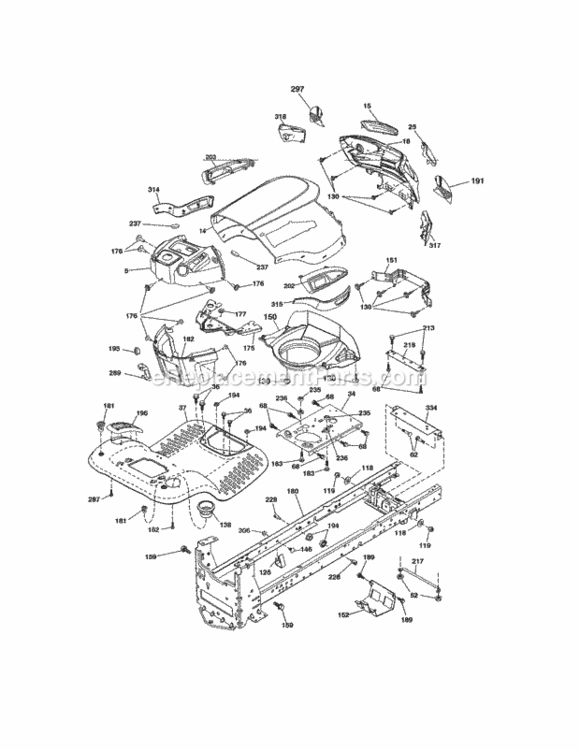 Page B Diagram and Parts List for 917254413  Craftsman Lawn Tractor