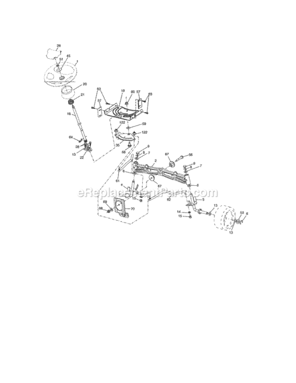 Page E Diagram and Parts List for 917254413  Craftsman Lawn Tractor