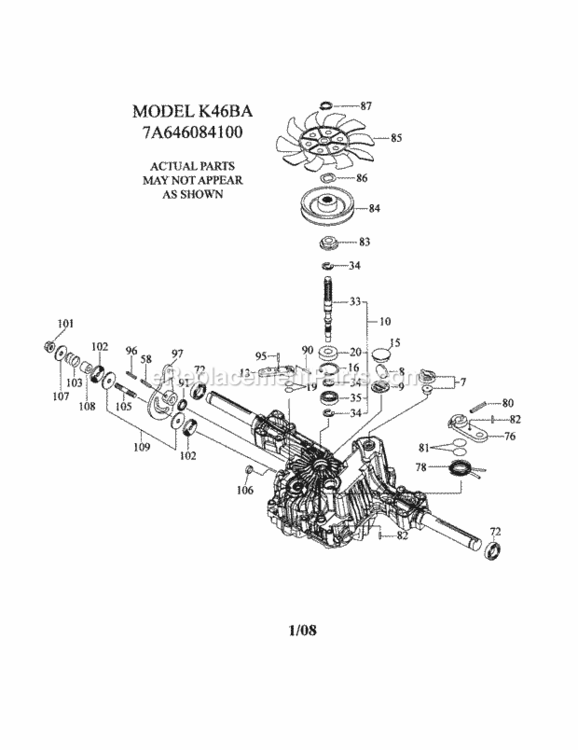 Page L Diagram and Parts List for 917254414  Craftsman Lawn Tractor