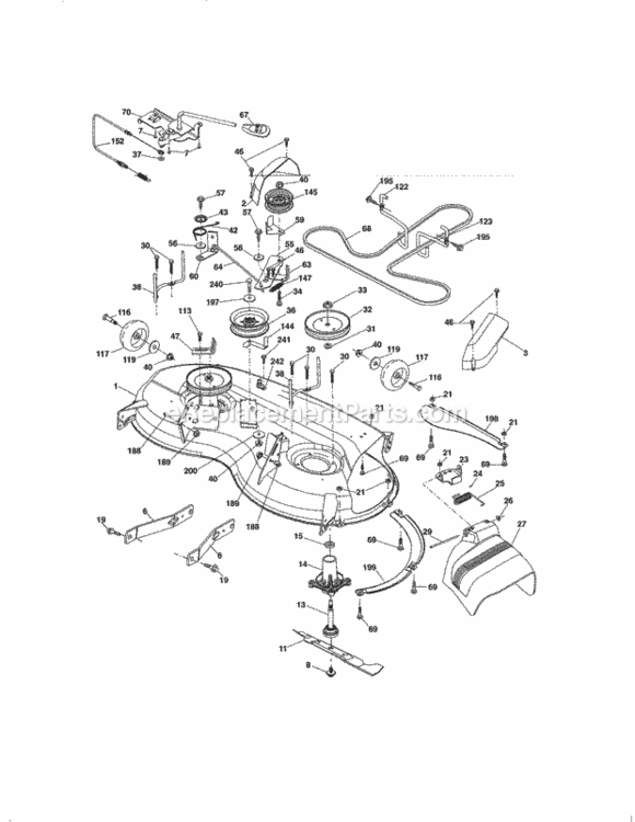 Page G Diagram and Parts List for 917254414  Craftsman Lawn Tractor