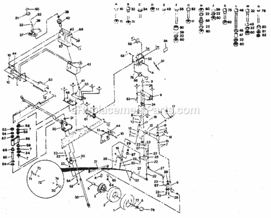 Page D Diagram and Parts List for 917254420  Craftsman Lawn Tractor