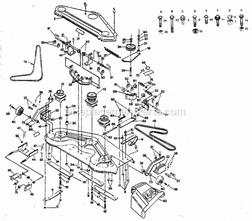 Page F Diagram and Parts List for 917254420  Craftsman Lawn Tractor