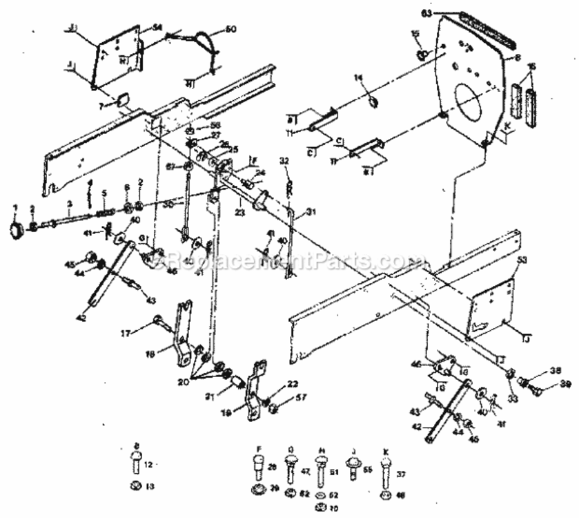Page E Diagram and Parts List for 917254421  Craftsman Lawn Tractor