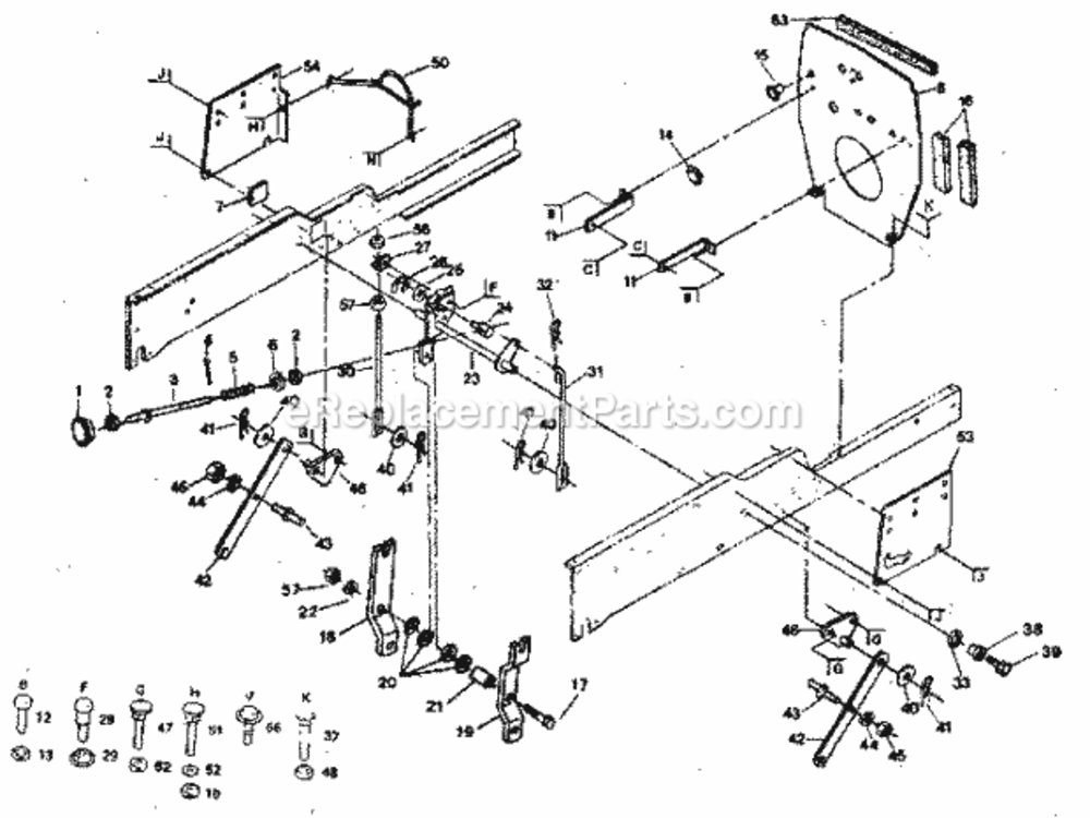 Page E Diagram and Parts List for 917254422  Craftsman Lawn Tractor
