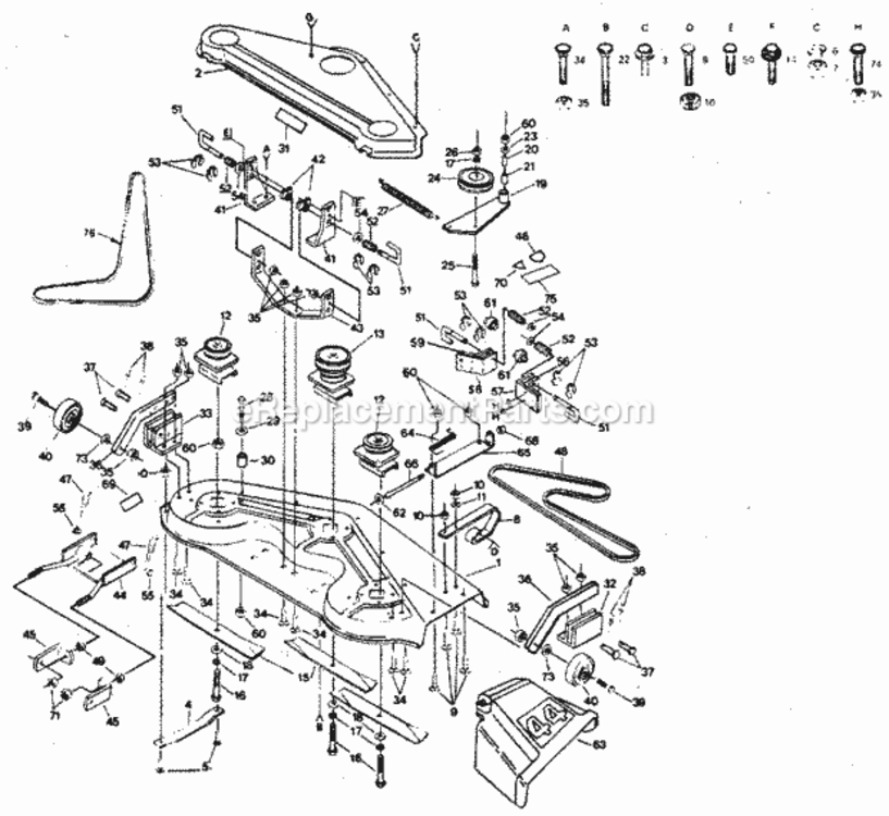 Page F Diagram and Parts List for 917254422  Craftsman Lawn Tractor