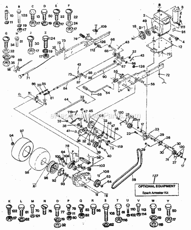 Page C Diagram and Parts List for 917254431  Craftsman Lawn Tractor