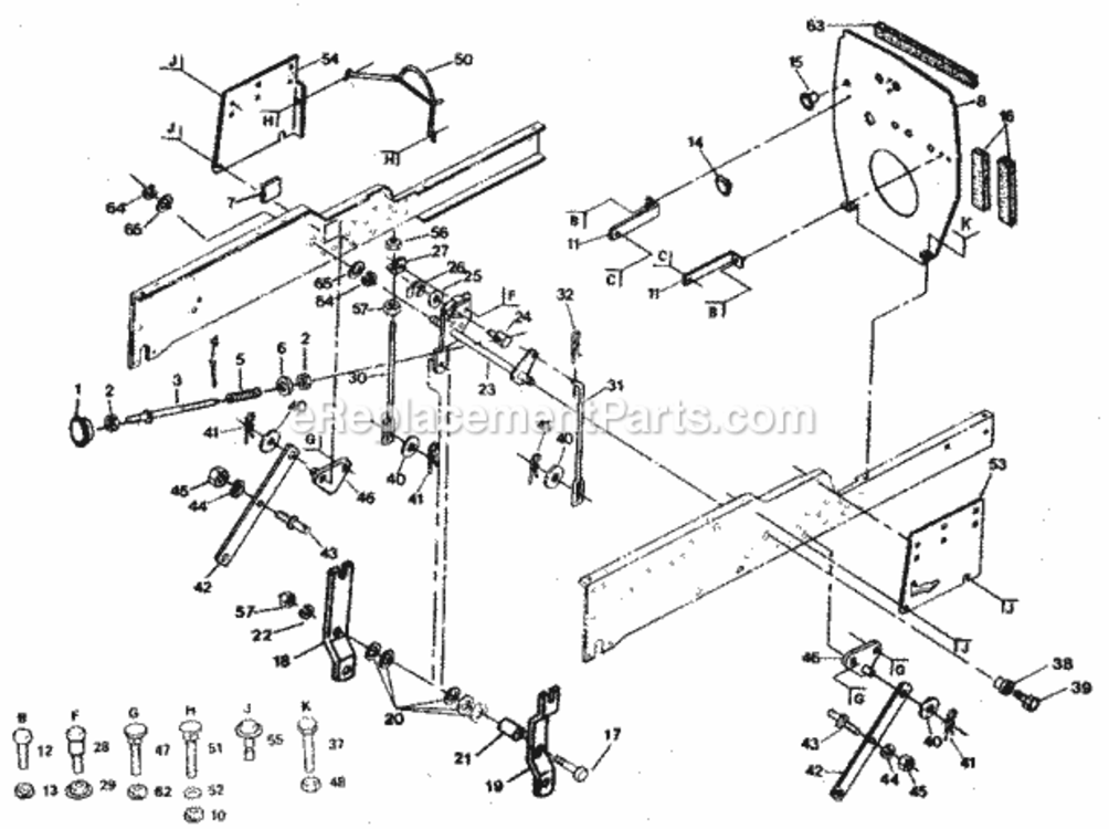 Page E Diagram and Parts List for 917254431  Craftsman Lawn Tractor