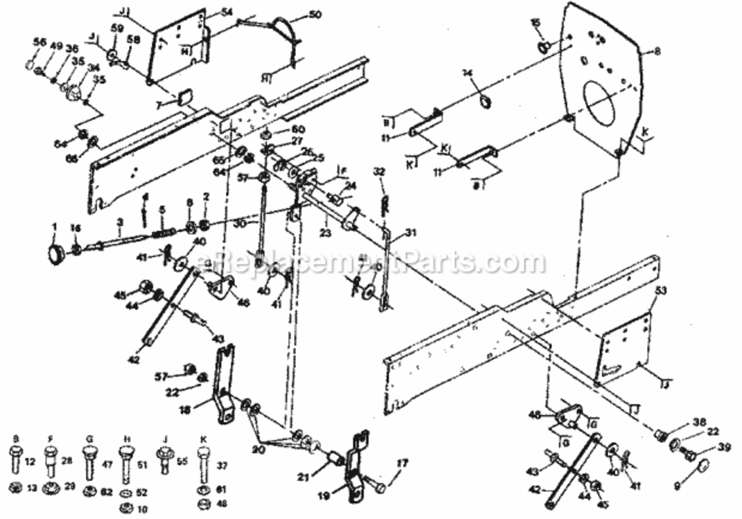 Page E Diagram and Parts List for 917254432  Craftsman Lawn Tractor