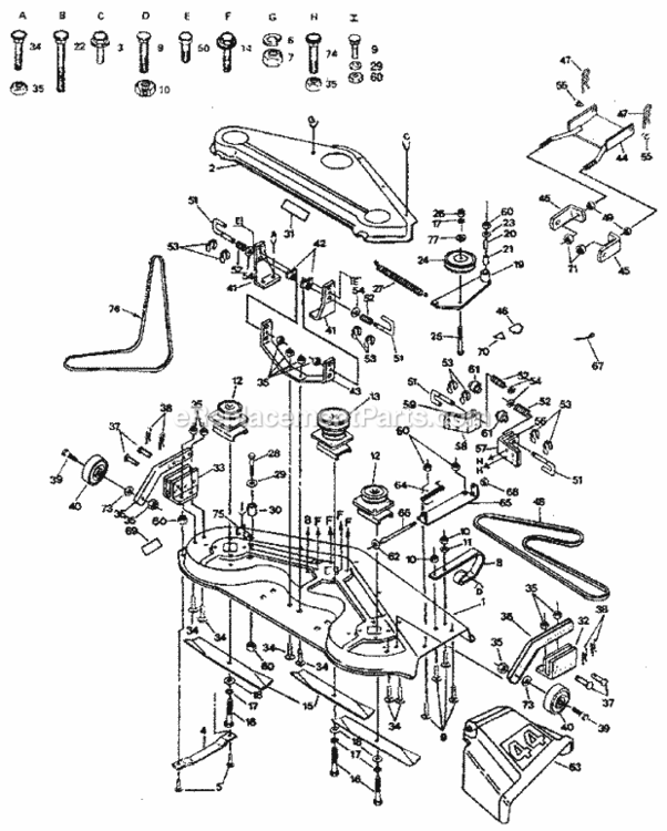 Page F Diagram and Parts List for 917254432  Craftsman Lawn Tractor