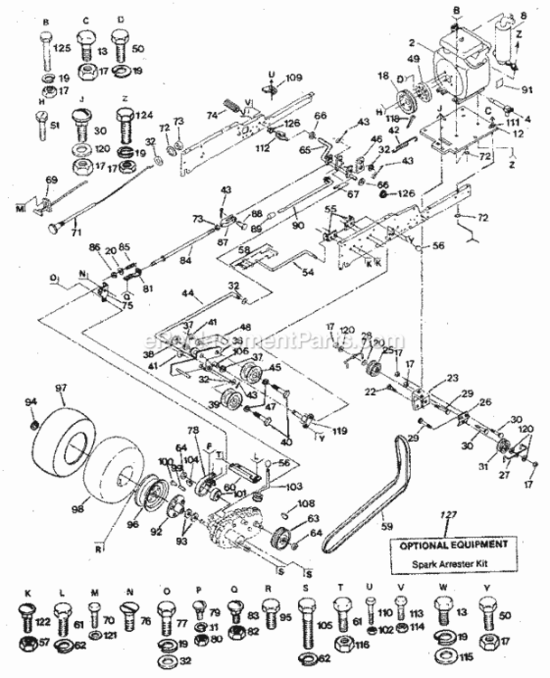 Page C Diagram and Parts List for 917254440  Craftsman Lawn Tractor