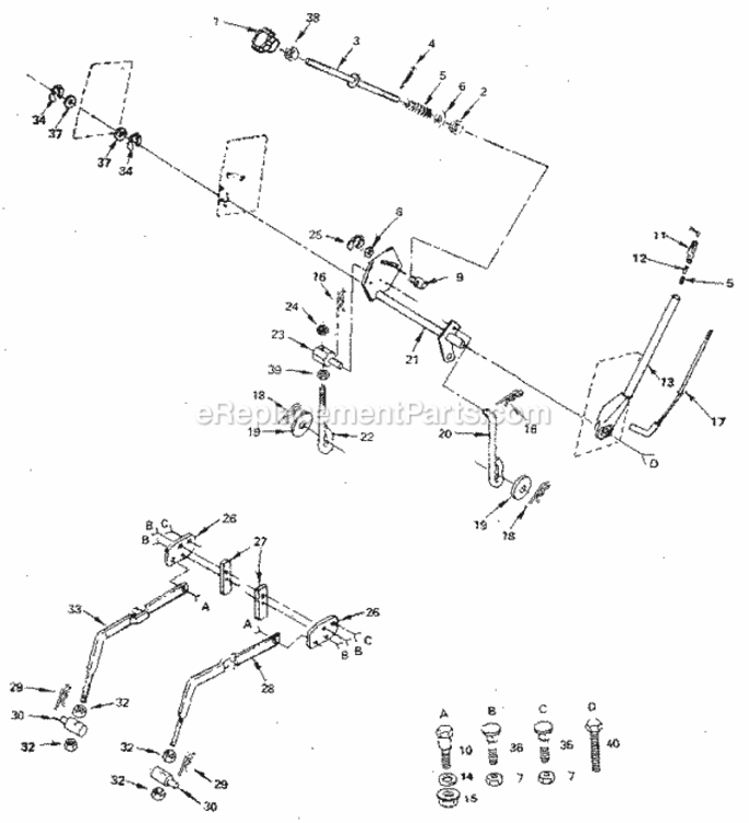 Page E Diagram and Parts List for 917254450  Craftsman Lawn Tractor
