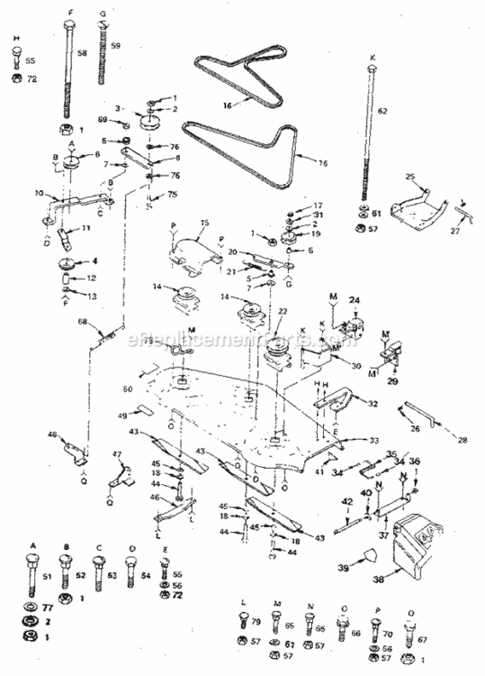 Page F Diagram and Parts List for 917254450  Craftsman Lawn Tractor