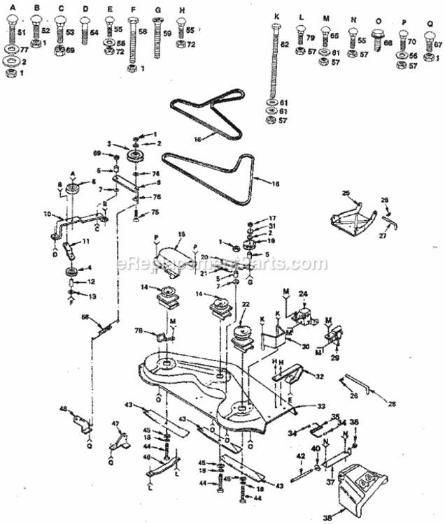 Page F Diagram and Parts List for 917254451  Craftsman Lawn Tractor