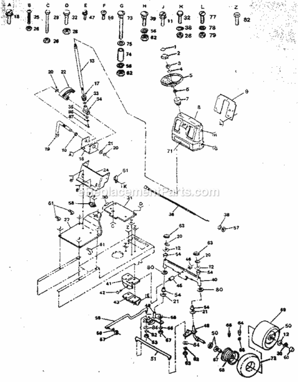 Page D Diagram and Parts List for 917254460  Craftsman Lawn Tractor