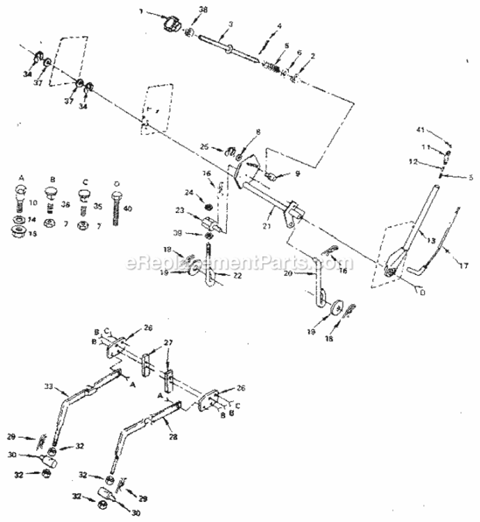 Page E Diagram and Parts List for 917254460  Craftsman Lawn Tractor