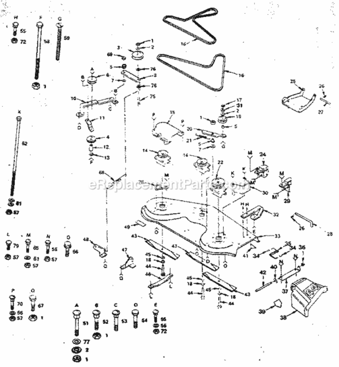 Page F Diagram and Parts List for 917254460  Craftsman Lawn Tractor