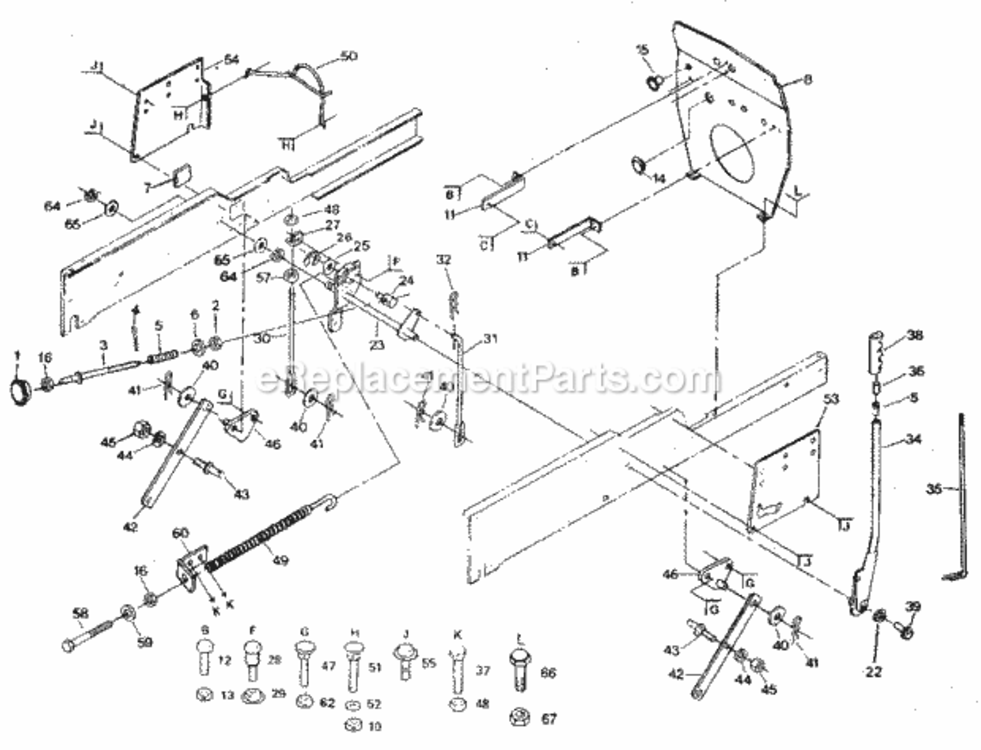 Page E Diagram and Parts List for 917254480  Craftsman Lawn Tractor