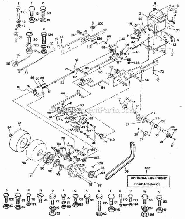 Page C Diagram and Parts List for 917254490  Craftsman Lawn Tractor