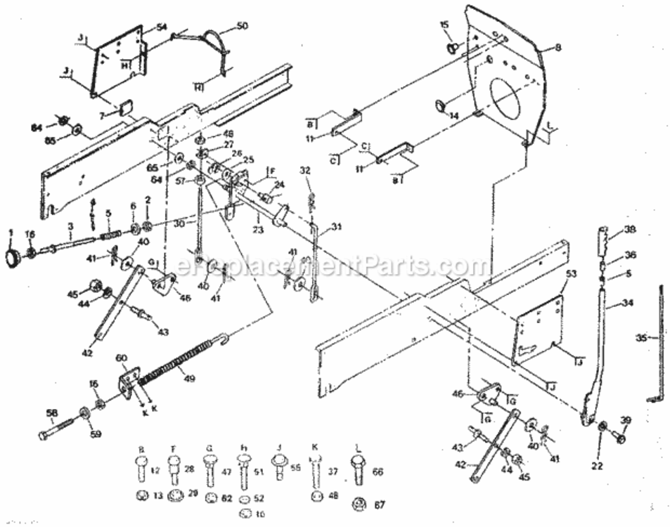 Page E Diagram and Parts List for 917254490  Craftsman Lawn Tractor