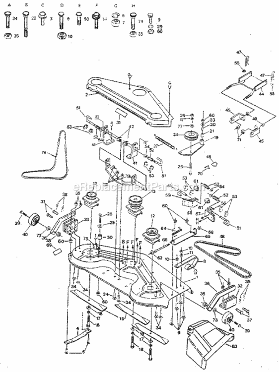 Page F Diagram and Parts List for 917254490  Craftsman Lawn Tractor