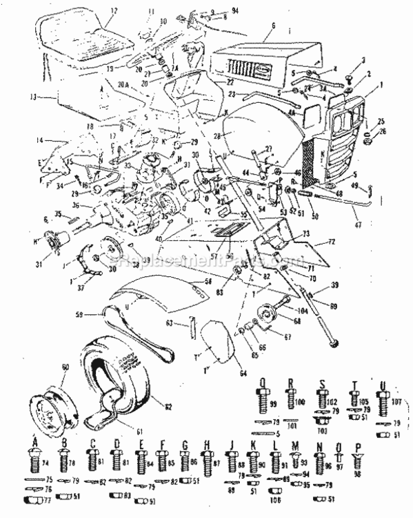 Page A Diagram and Parts List for 91725450  Craftsman Lawn Tractor