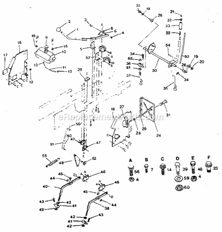 Page E Diagram and Parts List for 917254520  Craftsman Lawn Tractor