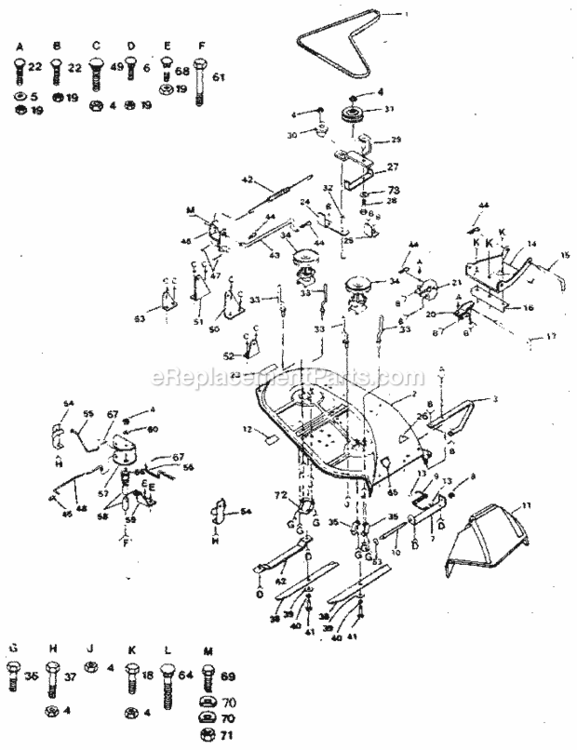 Page F Diagram and Parts List for 917254520  Craftsman Lawn Tractor