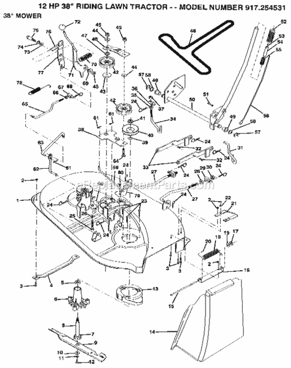Page I Diagram and Parts List for 917254531  Craftsman Lawn Tractor