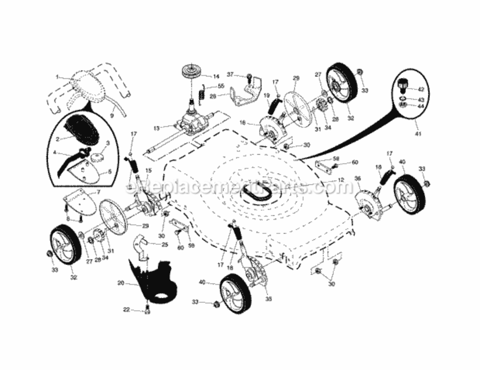 Page B Diagram and Parts List for 917254541  Craftsman Lawn Mower
