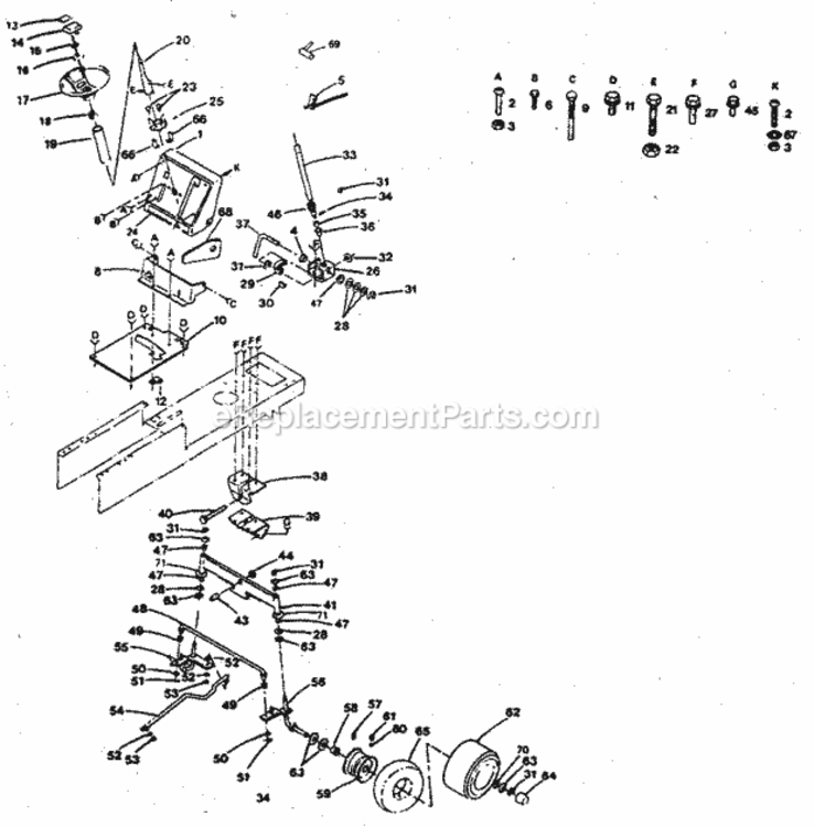 Page D Diagram and Parts List for 917254560  Craftsman Lawn Tractor