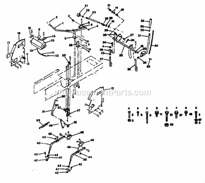 Page C Diagram and Parts List for 917254561  Craftsman Lawn Tractor