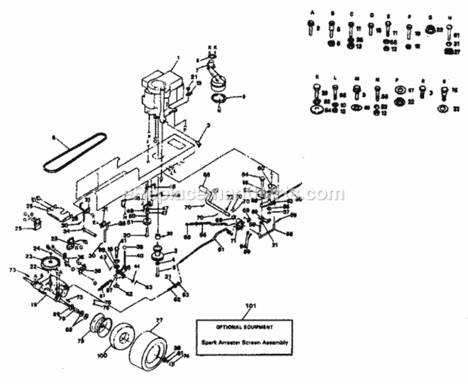 Page E Diagram and Parts List for 917254561  Craftsman Lawn Tractor