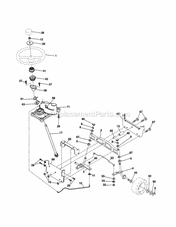 Page E Diagram and Parts List for 917254601  Craftsman Lawn Tractor